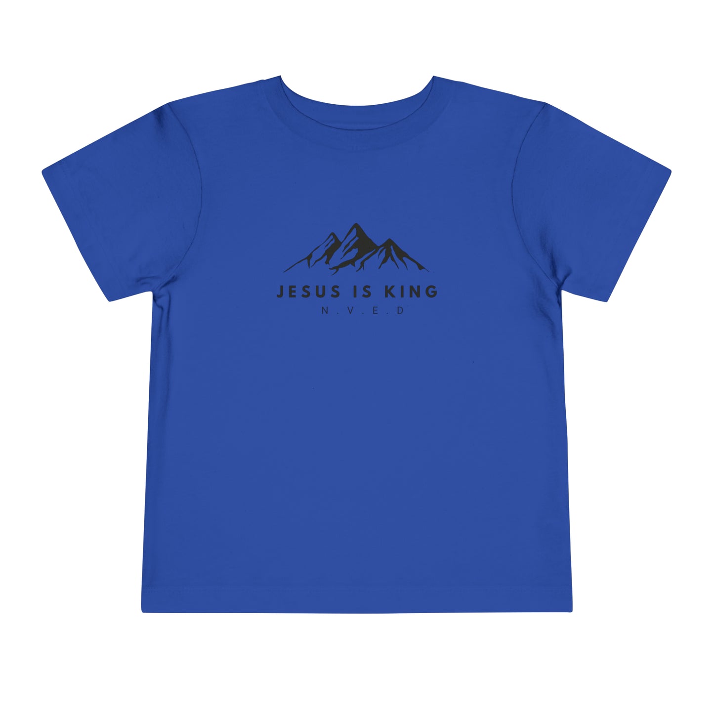 Toddler Short Sleeve T-Shirt, Cotton, Jesus Is King, Crew neck T-shirt, Matching family T-shirt, Christian faith, and love