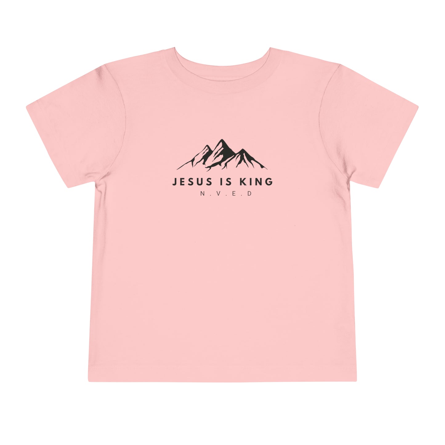 Toddler Short Sleeve T-Shirt, Cotton, Jesus Is King, Crew neck T-shirt, Matching family T-shirt, Christian faith, and love