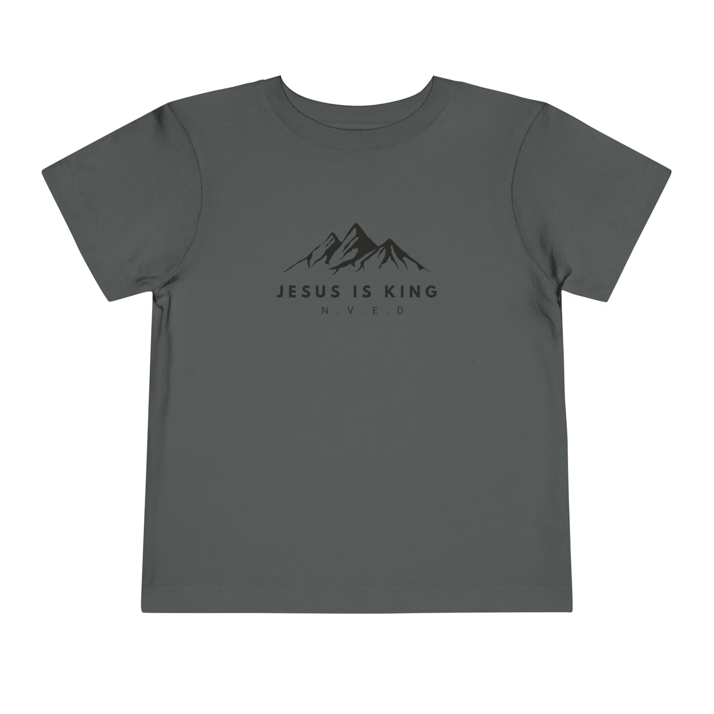 Toddler Short Sleeve T-Shirt, Cotton, Jesus Is King, Crew neck T-shirt, Matching family T-shirt, Christian faith, and love