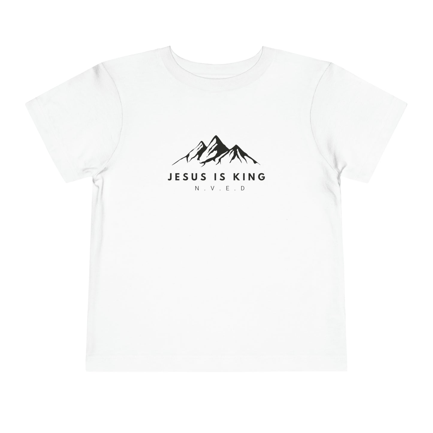 Toddler Short Sleeve T-Shirt, Cotton, Jesus Is King, Crew neck T-shirt, Matching family T-shirt, Christian faith, and love
