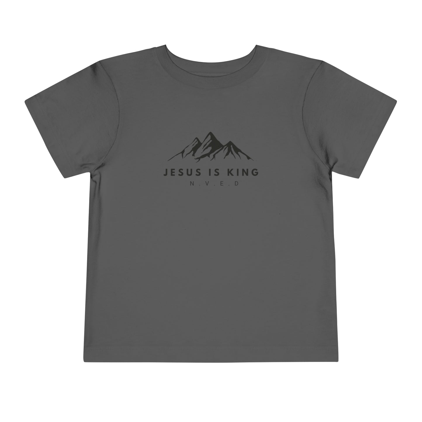 Toddler Short Sleeve T-Shirt, Cotton, Jesus Is King, Crew neck T-shirt, Matching family T-shirt, Christian faith, and love