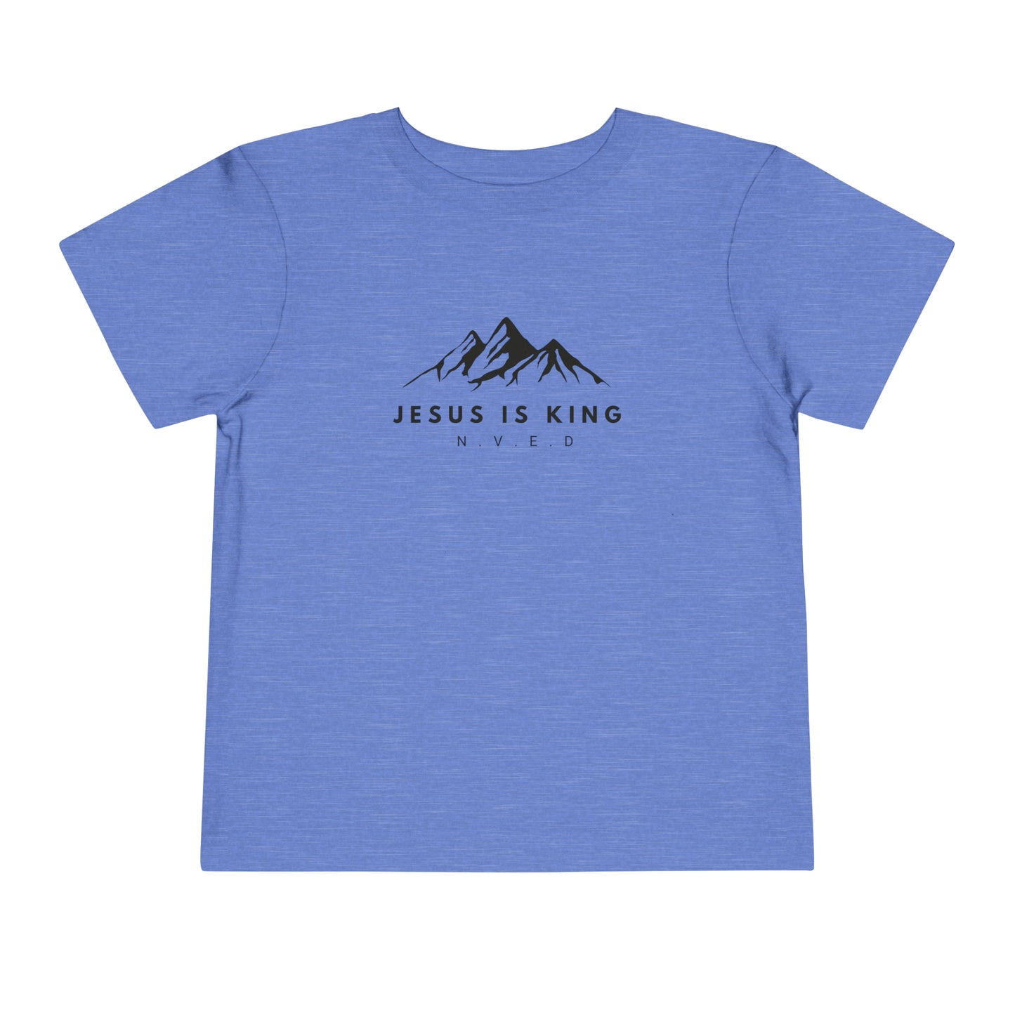 Toddler Short Sleeve T-Shirt, Cotton, Jesus Is King, Crew neck T-shirt, Matching family T-shirt, Christian faith, and love