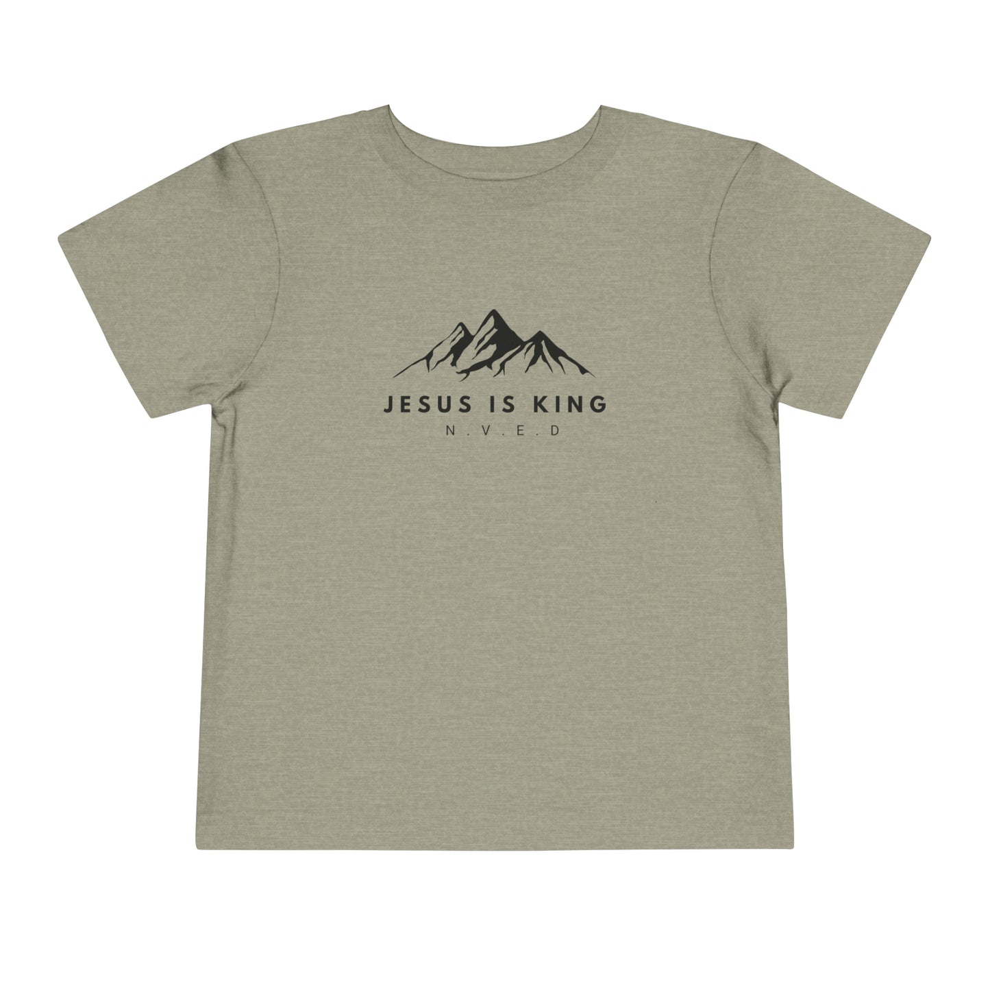 Toddler Short Sleeve T-Shirt, Cotton, Jesus Is King, Crew neck T-shirt, Matching family T-shirt, Christian faith, and love