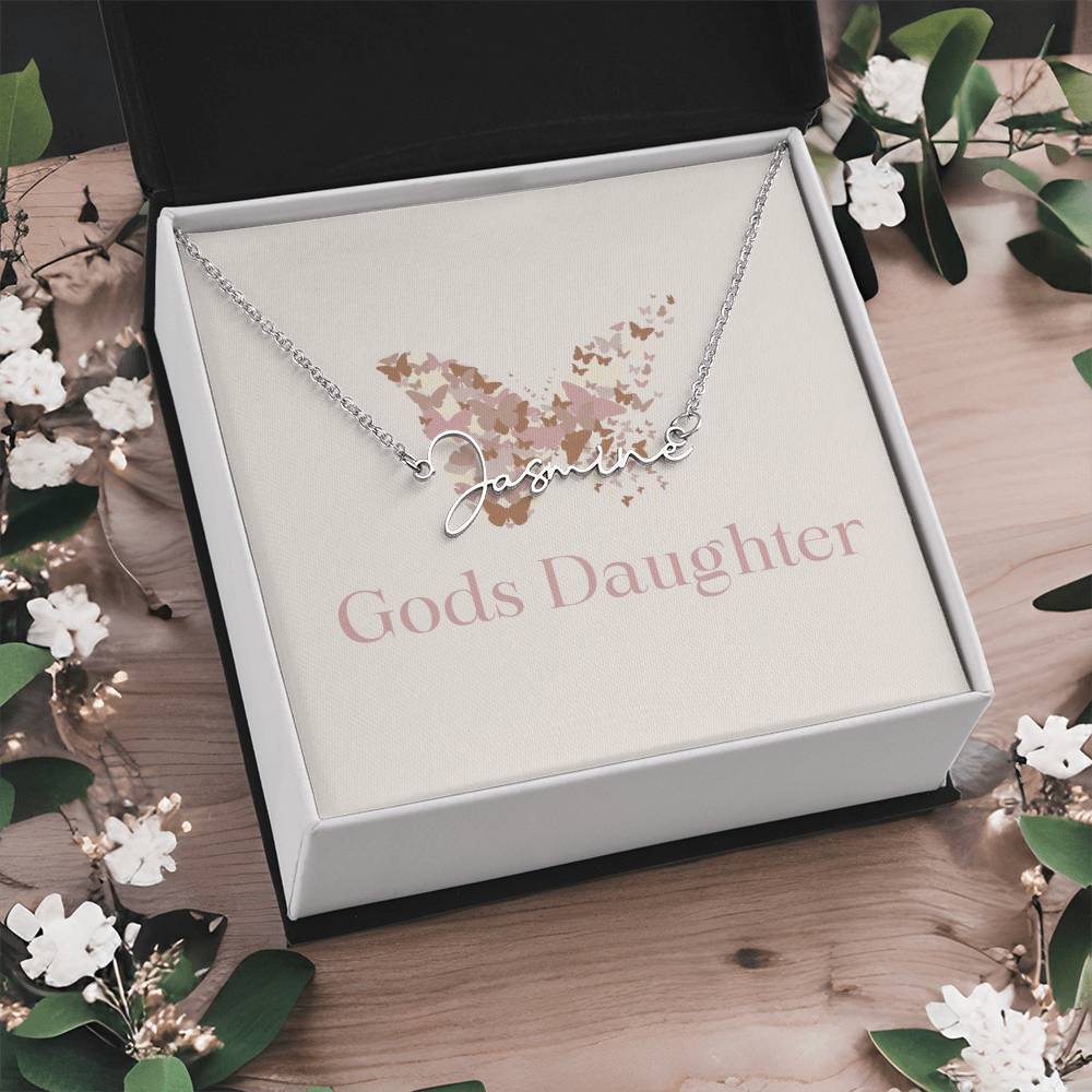 Gifts people will love Name necklace for the special people in you life God's Daughter