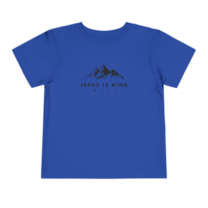 Toddler Short Sleeve T-Shirt, Cotton, Jesus Is King, Crew neck T-shirt, Matching family T-shirt, Christian faith, and love