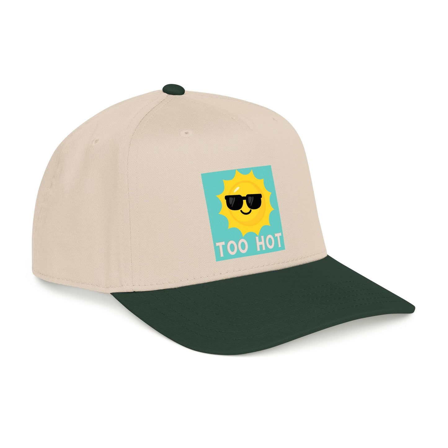 TOO HOT Sun with Sunglasses  Mid Profile Baseball Cap