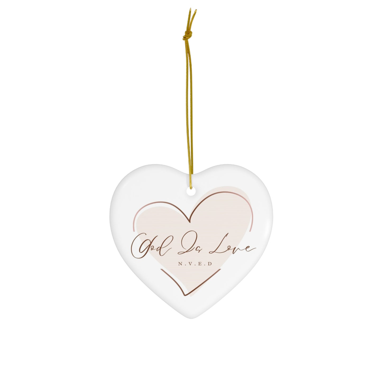 God Is Love Christmas Ceramic Ornament, 3 Shapes