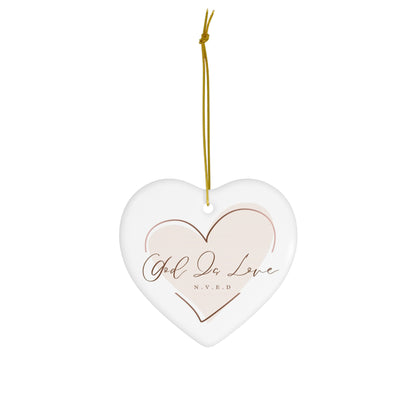 God Is Love Christmas Ceramic Ornament, 3 Shapes