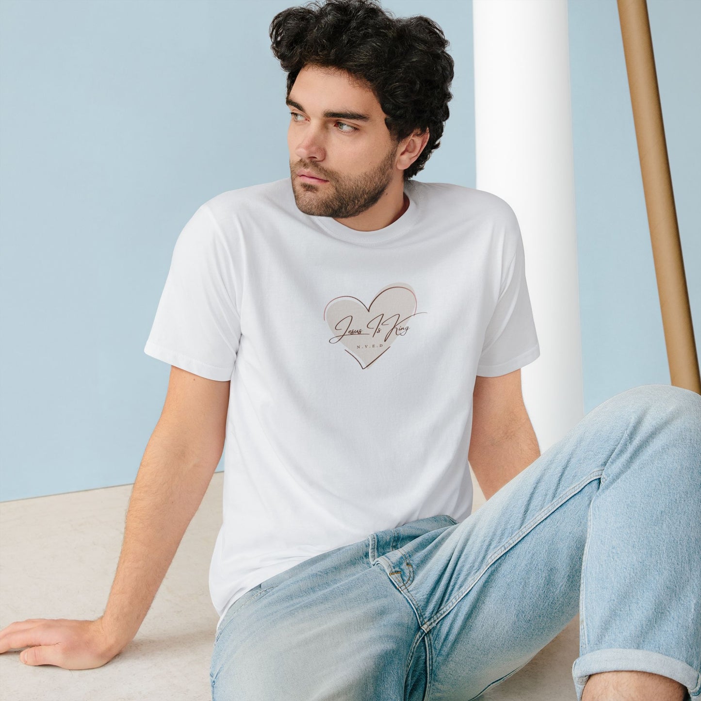 Jesus is King  N.V.E.D made with love Organic Staple T-shirt