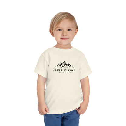Toddler Short Sleeve T-Shirt, Cotton, Jesus Is King, Crew neck T-shirt, Matching family T-shirt, Christian faith, and love