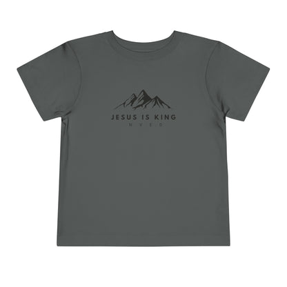 Toddler Short Sleeve T-Shirt, Cotton, Jesus Is King, Crew neck T-shirt, Matching family T-shirt, Christian faith, and love