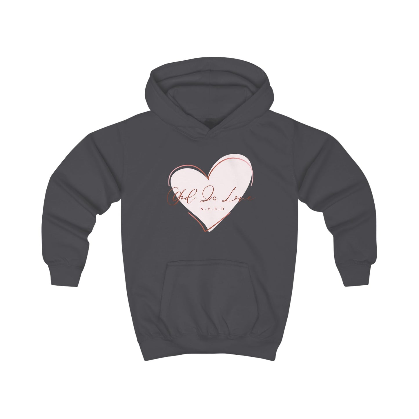 God Is Love Heart Kids Hoodie