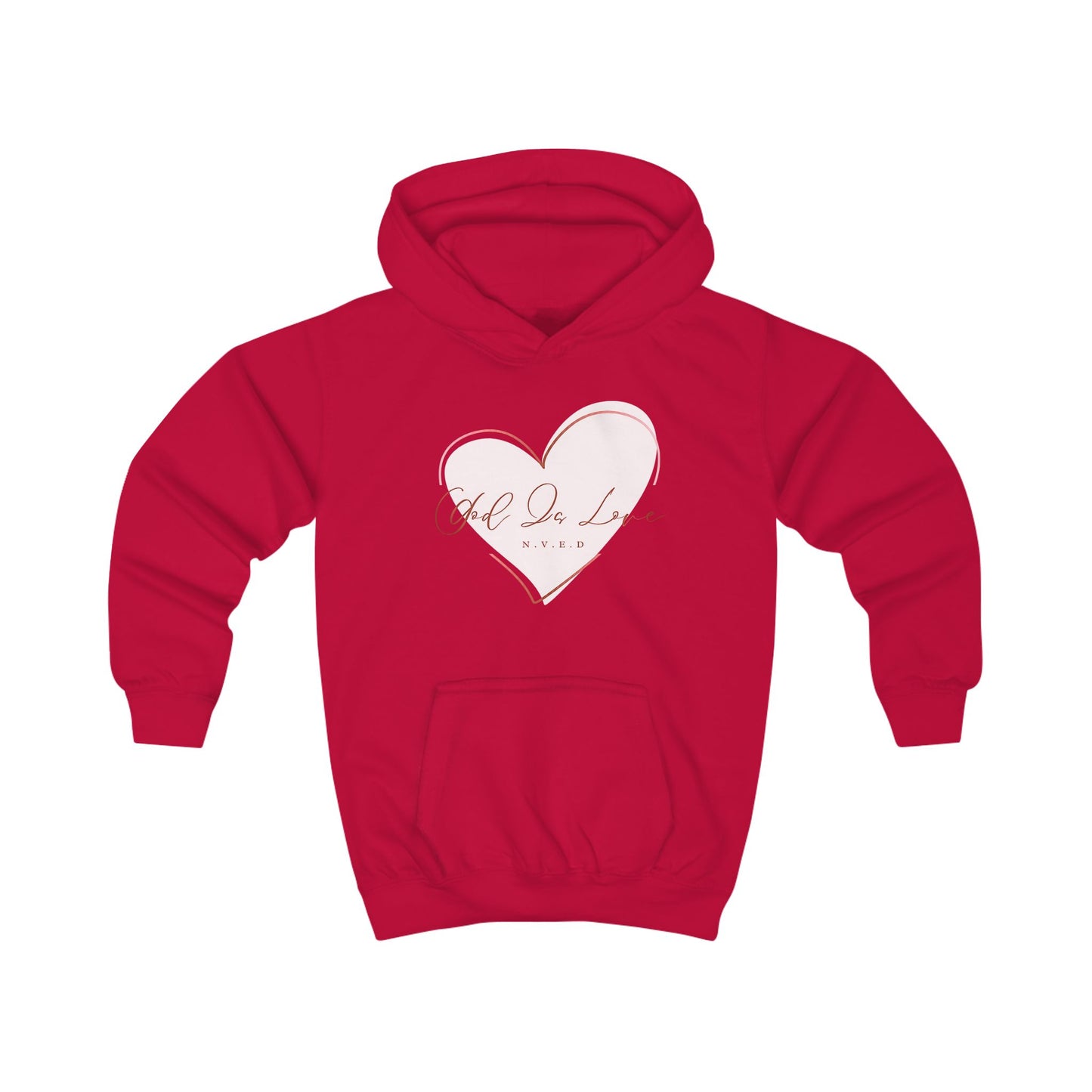 God Is Love Heart Kids Hoodie