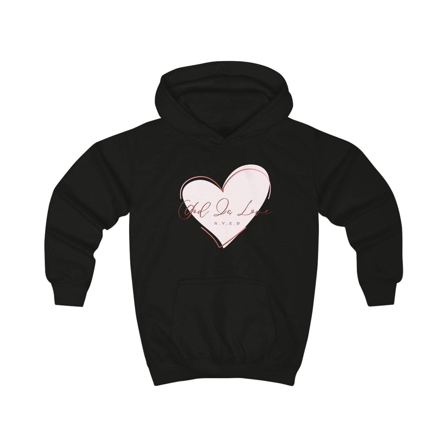 God Is Love Heart Kids Hoodie