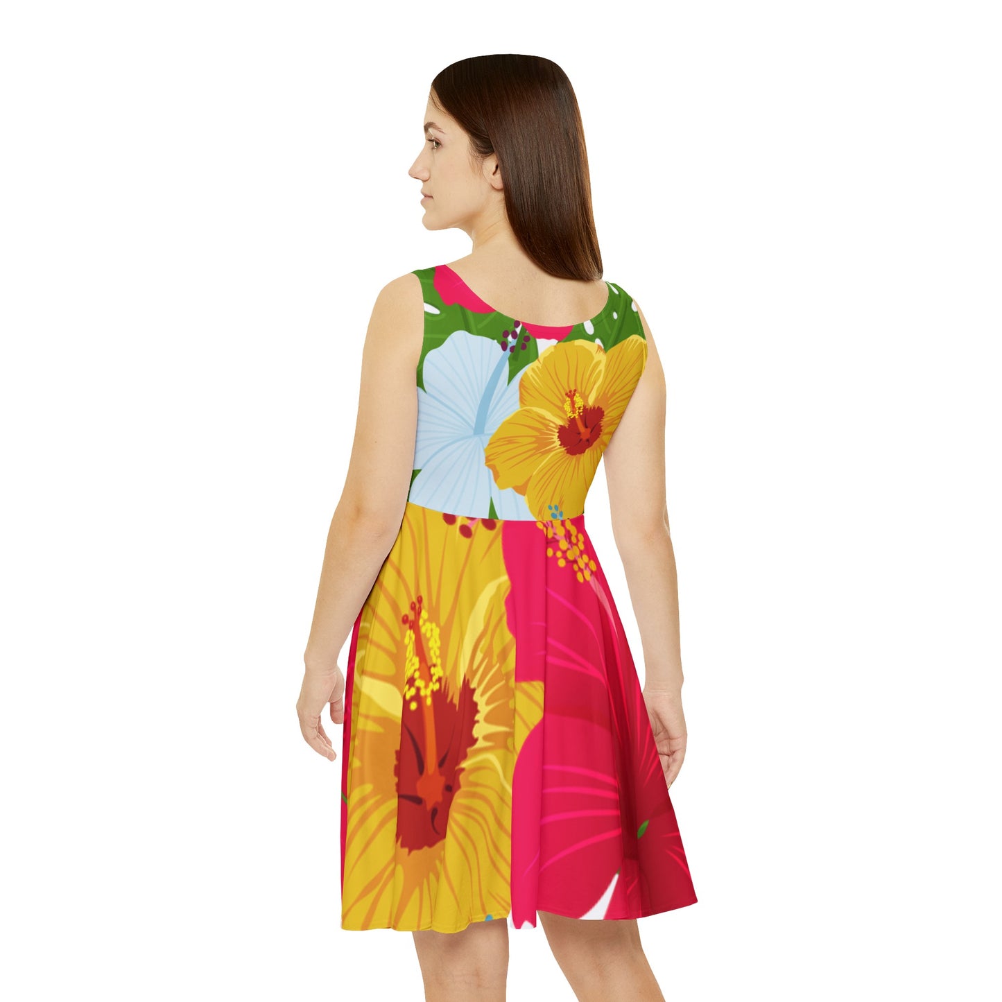 Summer Hibiscus Dress Women's Skater Dress (AOP)