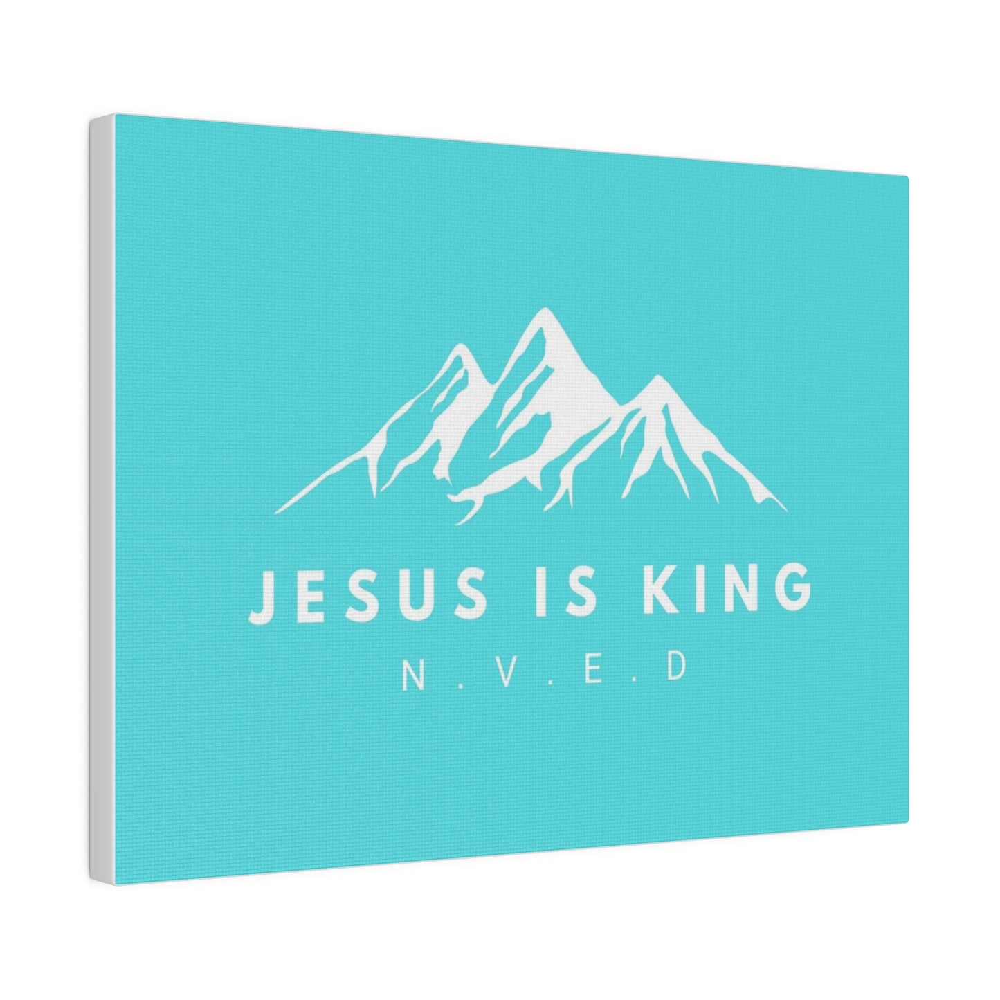 Jesus is King Teal Matte Canvas, Stretched, 0.75"