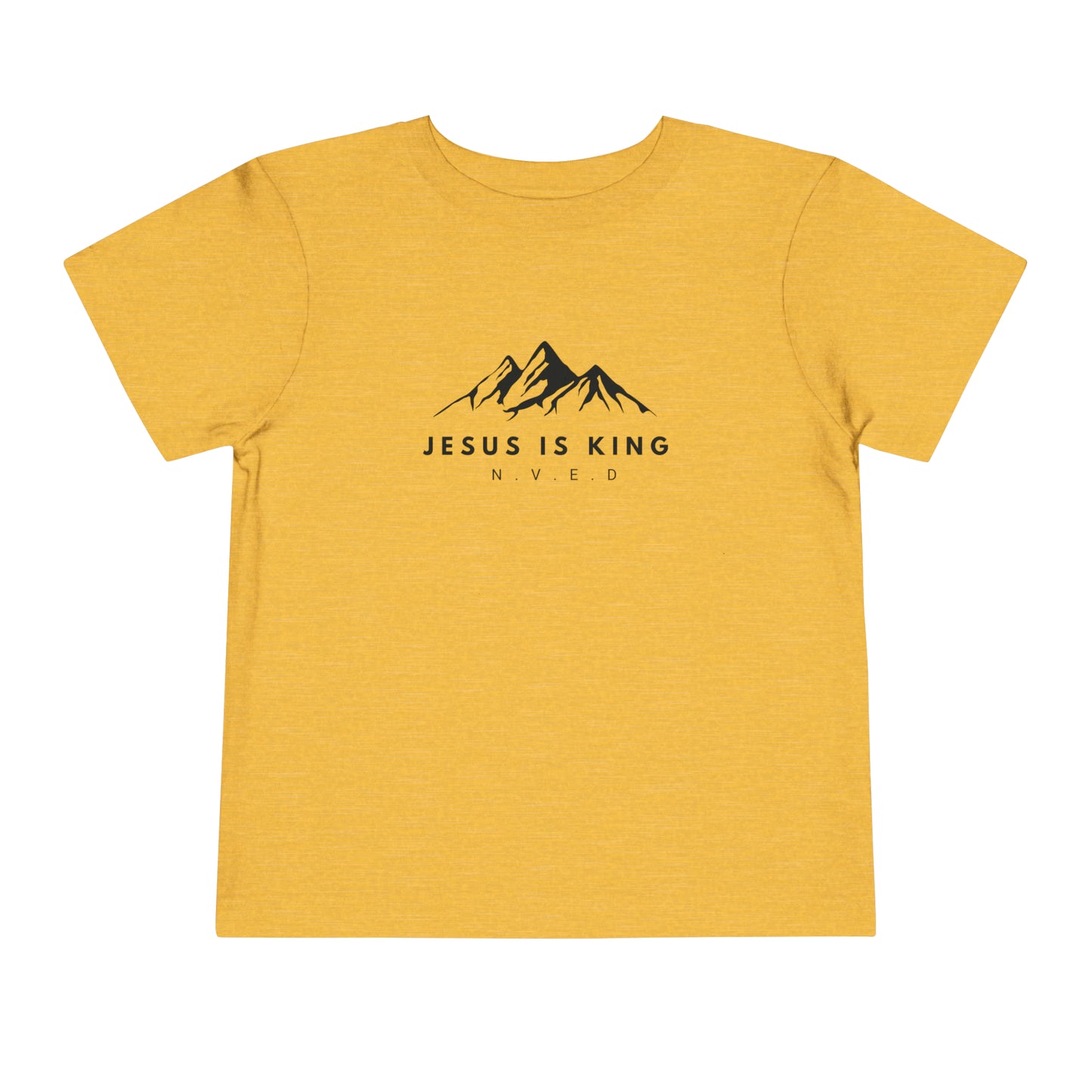 Toddler Short Sleeve T-Shirt, Cotton, Jesus Is King, Crew neck T-shirt, Matching family T-shirt, Christian faith, and love