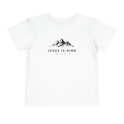 Toddler Short Sleeve T-Shirt, Cotton, Jesus Is King, Crew neck T-shirt, Matching family T-shirt, Christian faith, and love