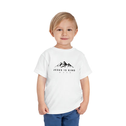 Toddler Short Sleeve T-Shirt, Cotton, Jesus Is King, Crew neck T-shirt, Matching family T-shirt, Christian faith, and love