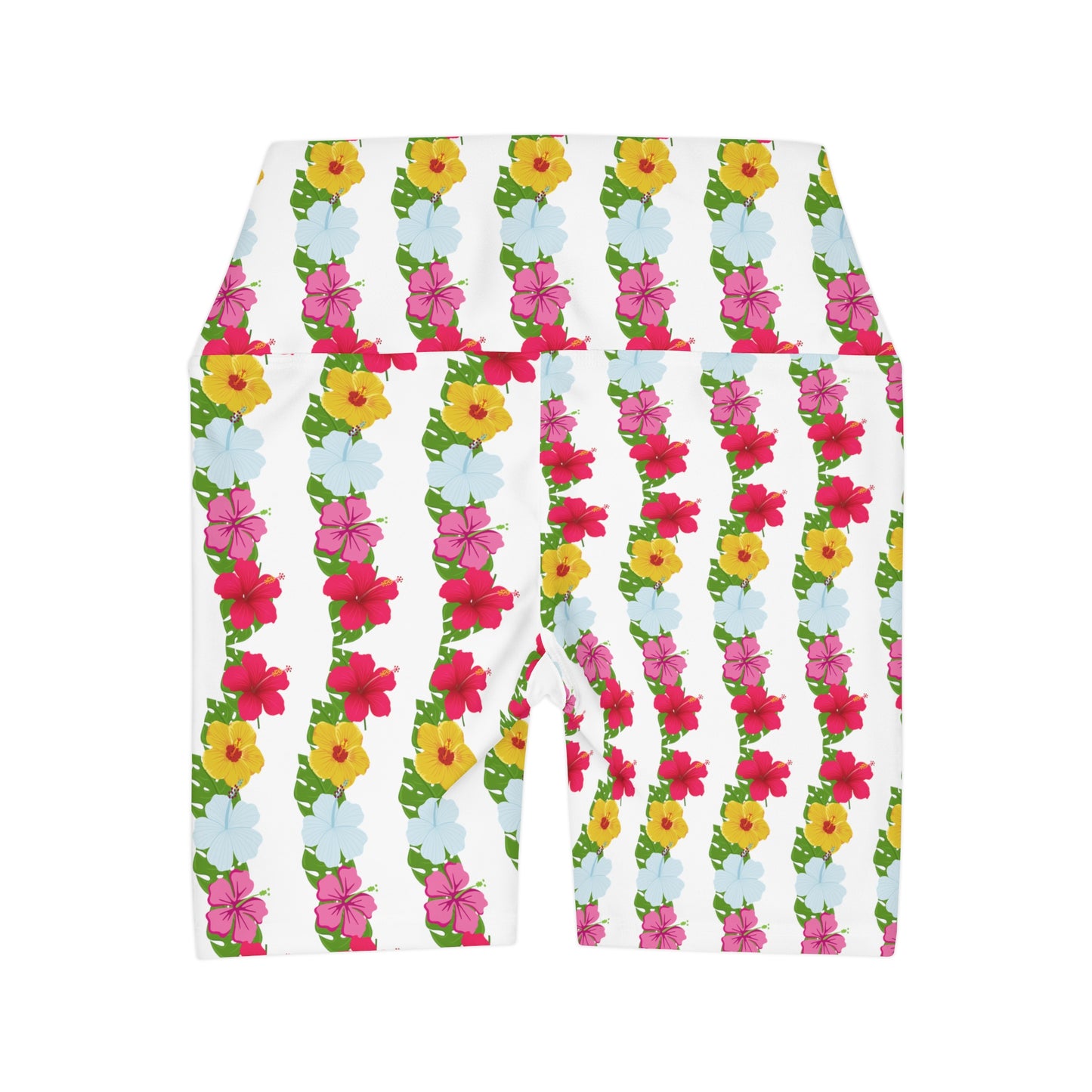 Hawaiian Flowers High Waisted Yoga Shorts