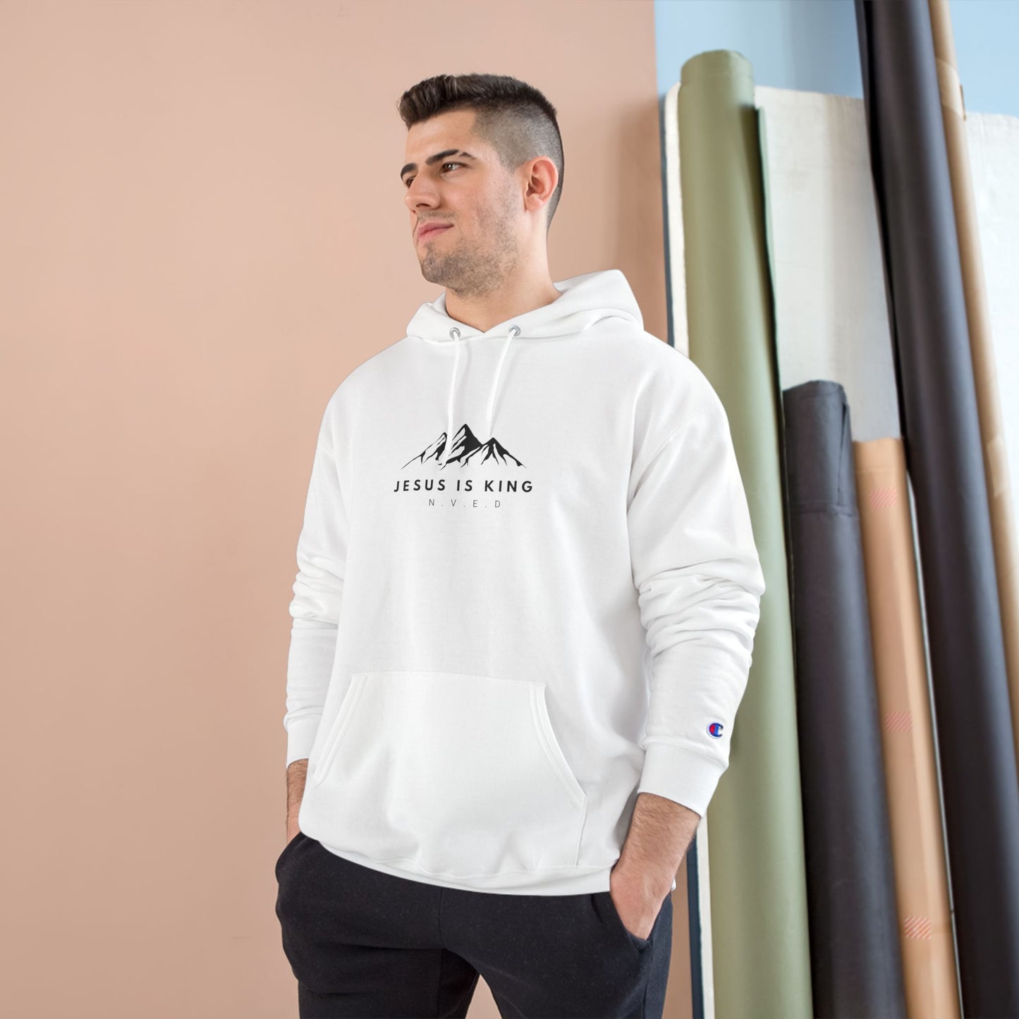 Jesus is King N.V.E.D Brand and Champion Hoodie Together!