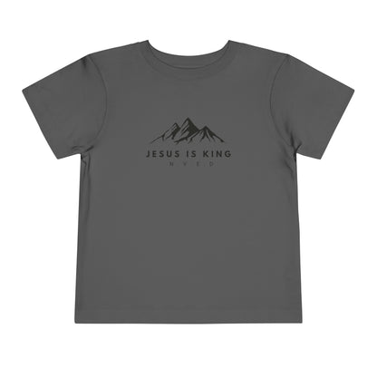 Toddler Short Sleeve T-Shirt, Cotton, Jesus Is King, Crew neck T-shirt, Matching family T-shirt, Christian faith, and love