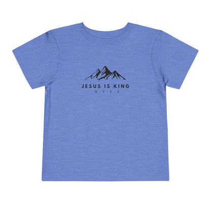Toddler Short Sleeve T-Shirt, Cotton, Jesus Is King, Crew neck T-shirt, Matching family T-shirt, Christian faith, and love