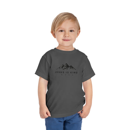 Toddler Short Sleeve T-Shirt, Cotton, Jesus Is King, Crew neck T-shirt, Matching family T-shirt, Christian faith, and love
