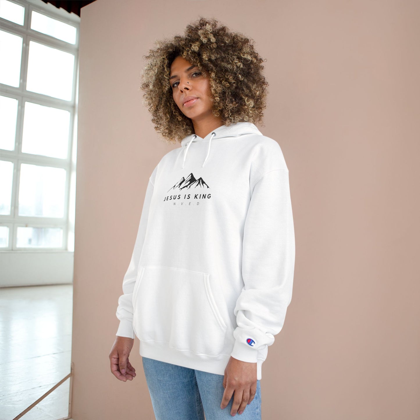 Jesus is King N.V.E.D Brand and Champion Hoodie Together!