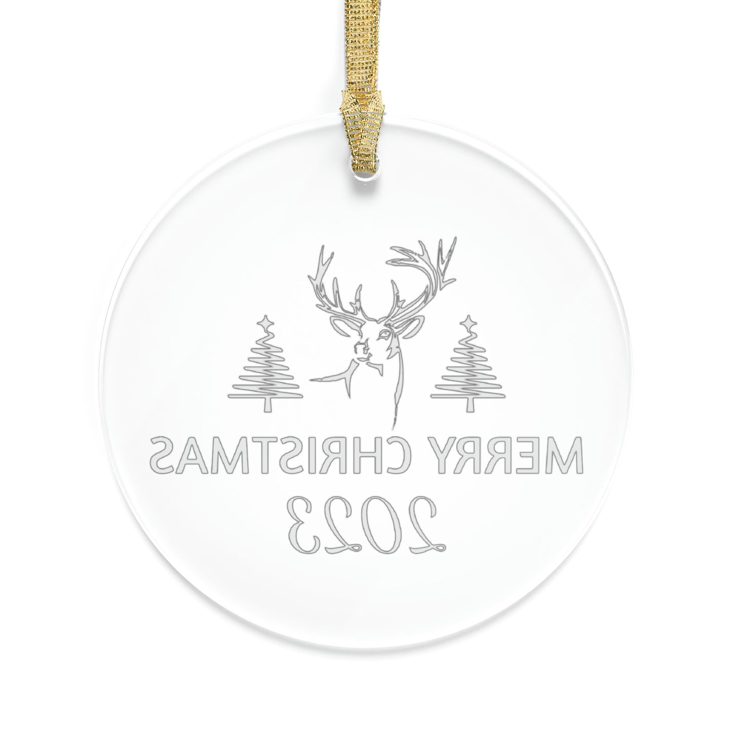 Christmas Trees and Deer 2023 Acrylic Ornaments