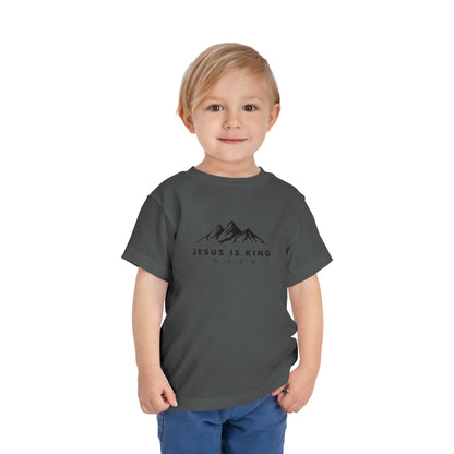 Toddler Short Sleeve T-Shirt, Cotton, Jesus Is King, Crew neck T-shirt, Matching family T-shirt, Christian faith, and love