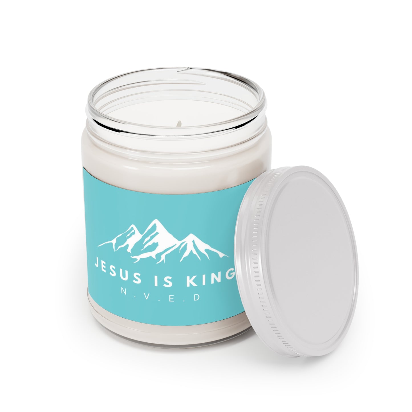 Jesus is King Teal Scented Candles, 9oz