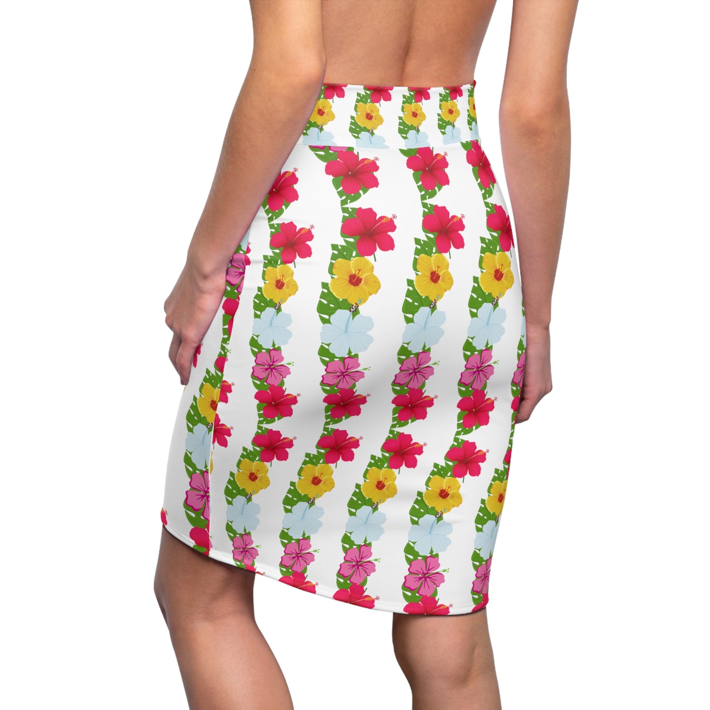 Summer Hawaiian Flowers Women's Pencil Skirt