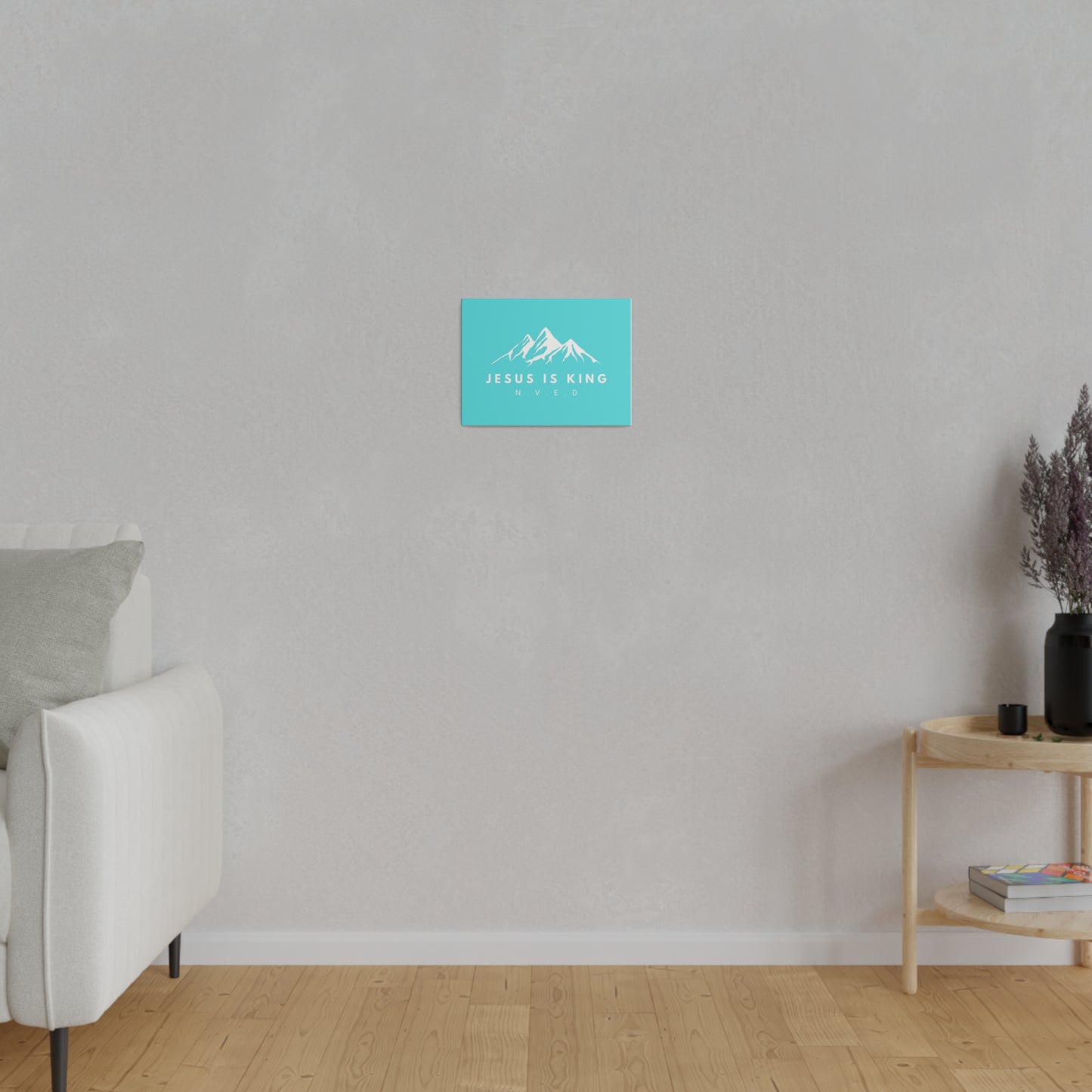 Jesus is King Teal Matte Canvas, Stretched, 0.75"
