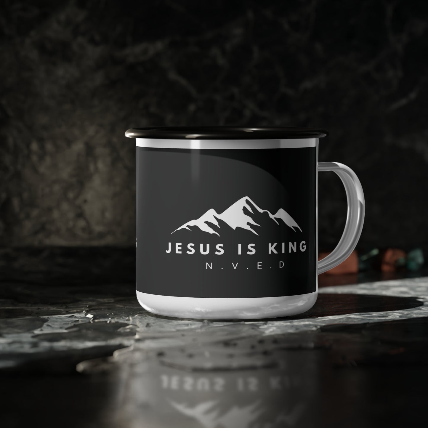 Jesus Is King Enamel Camp Cup