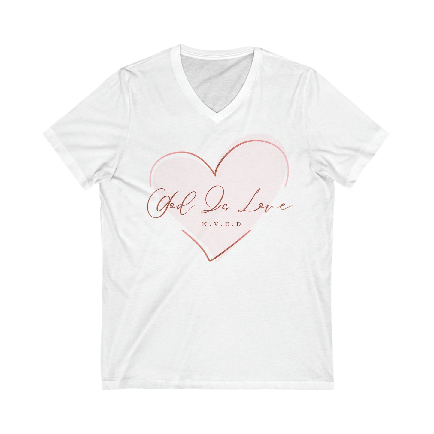 Unisex Jersey Short Sleeve V-Neck T-Shirts, Women's, God, Gift, Religious, Love, USA MADE