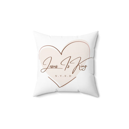 Jesus Is King Spun Polyester Square Pillow