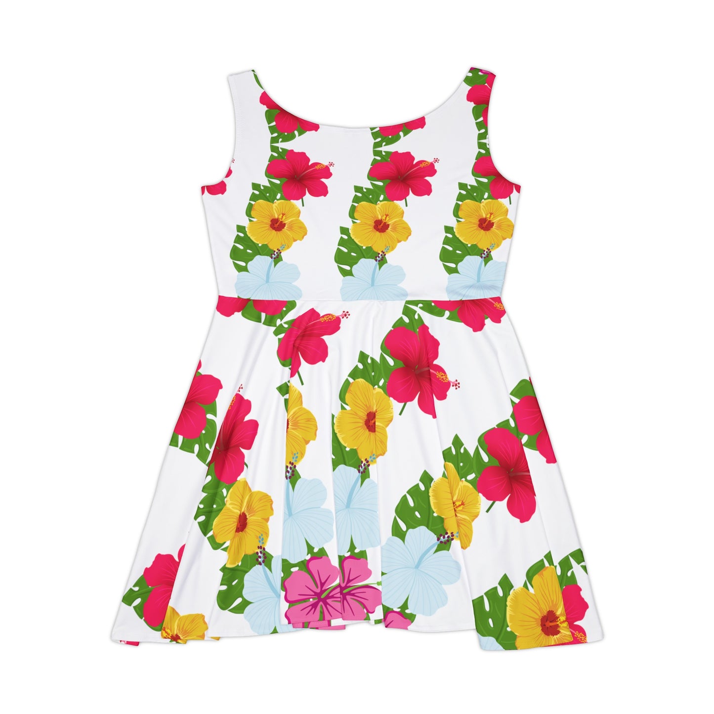 Hawaiian Floral Skater Dress Summer
