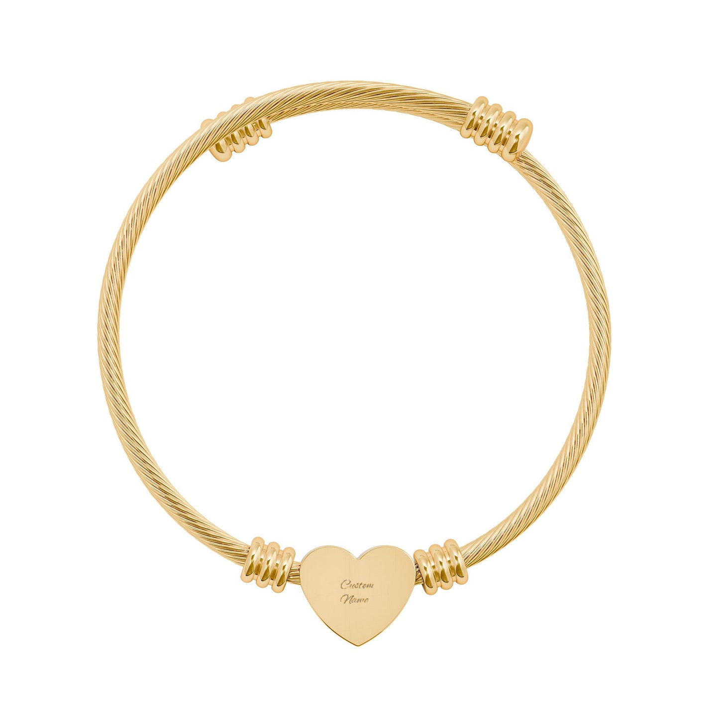 Add Your Name Heart Cuff Bracelet (Engraving)