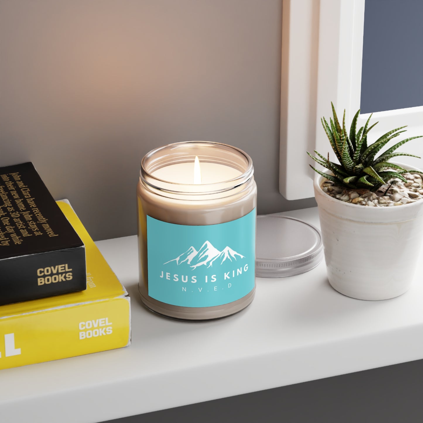 Jesus is King Teal Scented Candles, 9oz