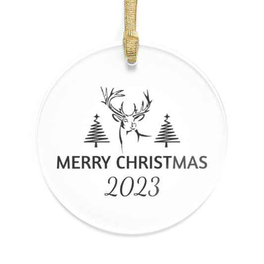 Christmas Trees and Deer 2023 Acrylic Ornaments