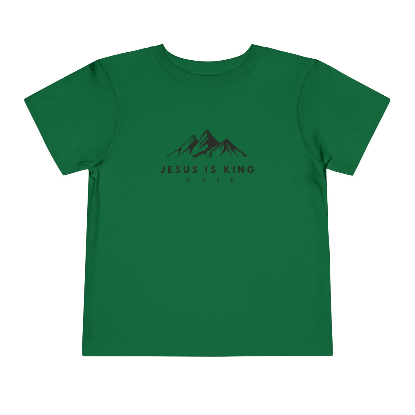 Toddler Short Sleeve T-Shirt, Cotton, Jesus Is King, Crew neck T-shirt, Matching family T-shirt, Christian faith, and love