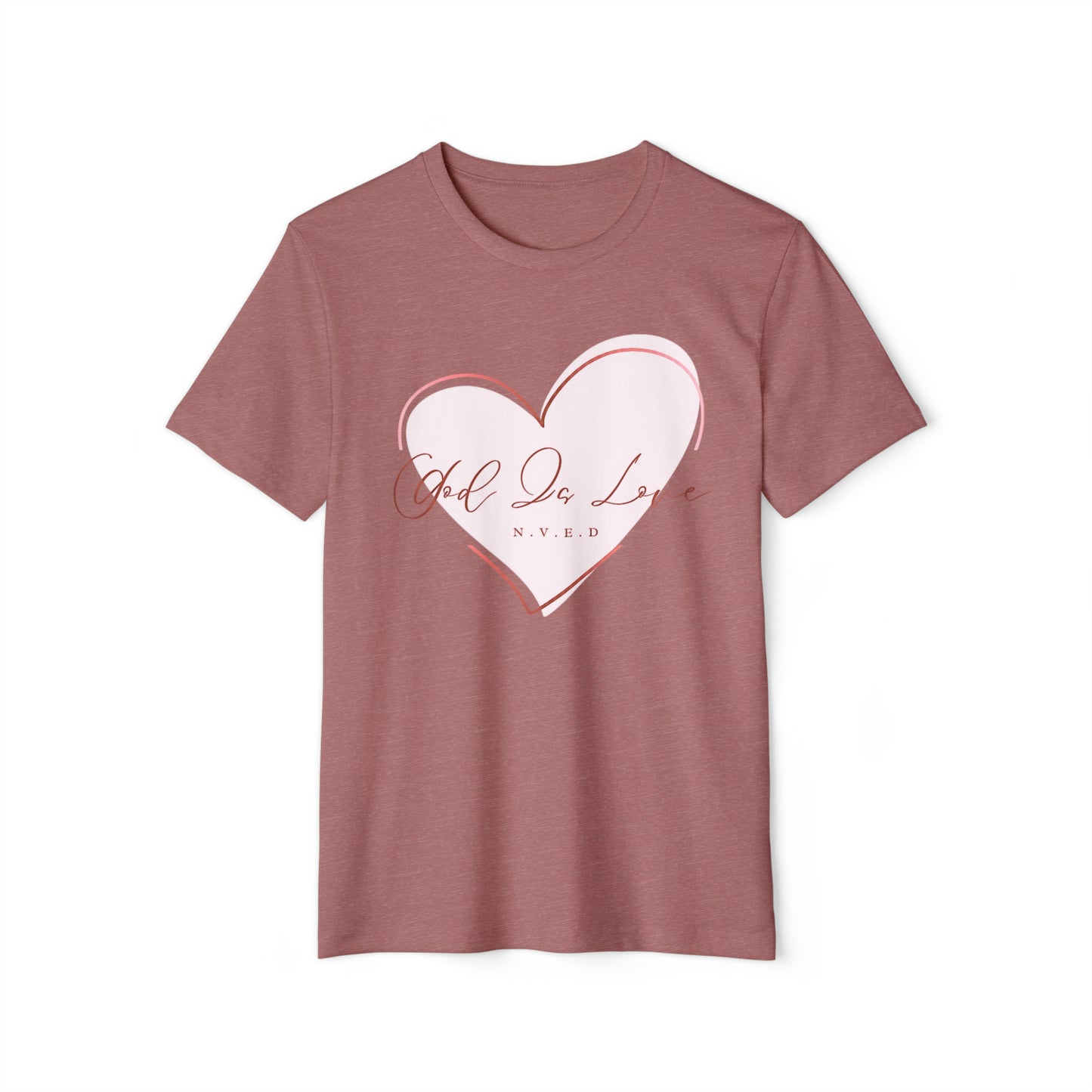 Organic Cotton T-Shirt, Unisex Jersey Short Sleeve Crew Neck T-Shirts, Women's, God, Gift, Religious, Love, faith, Heart, peace, Soft Cotton, USA Made, Christmas