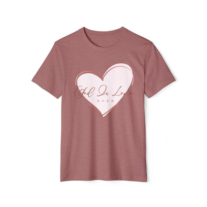 Organic Cotton T-Shirt, Unisex Jersey Short Sleeve Crew Neck T-Shirts, Women's, God, Gift, Religious, Love, faith, Heart, peace, Soft Cotton, USA Made, Christmas