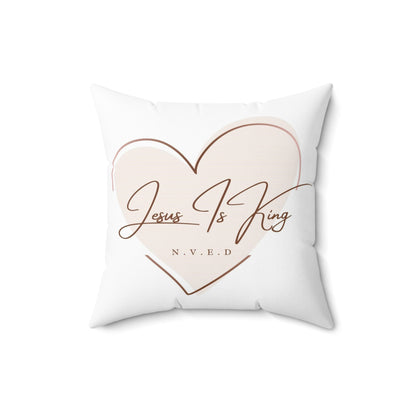 Jesus Is King Spun Polyester Square Pillow