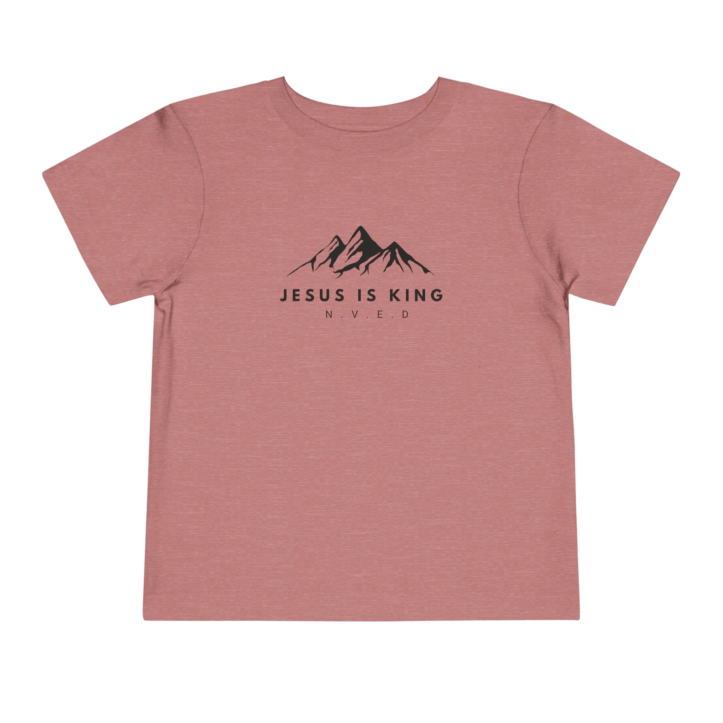 Toddler Short Sleeve T-Shirt, Cotton, Jesus Is King, Crew neck T-shirt, Matching family T-shirt, Christian faith, and love