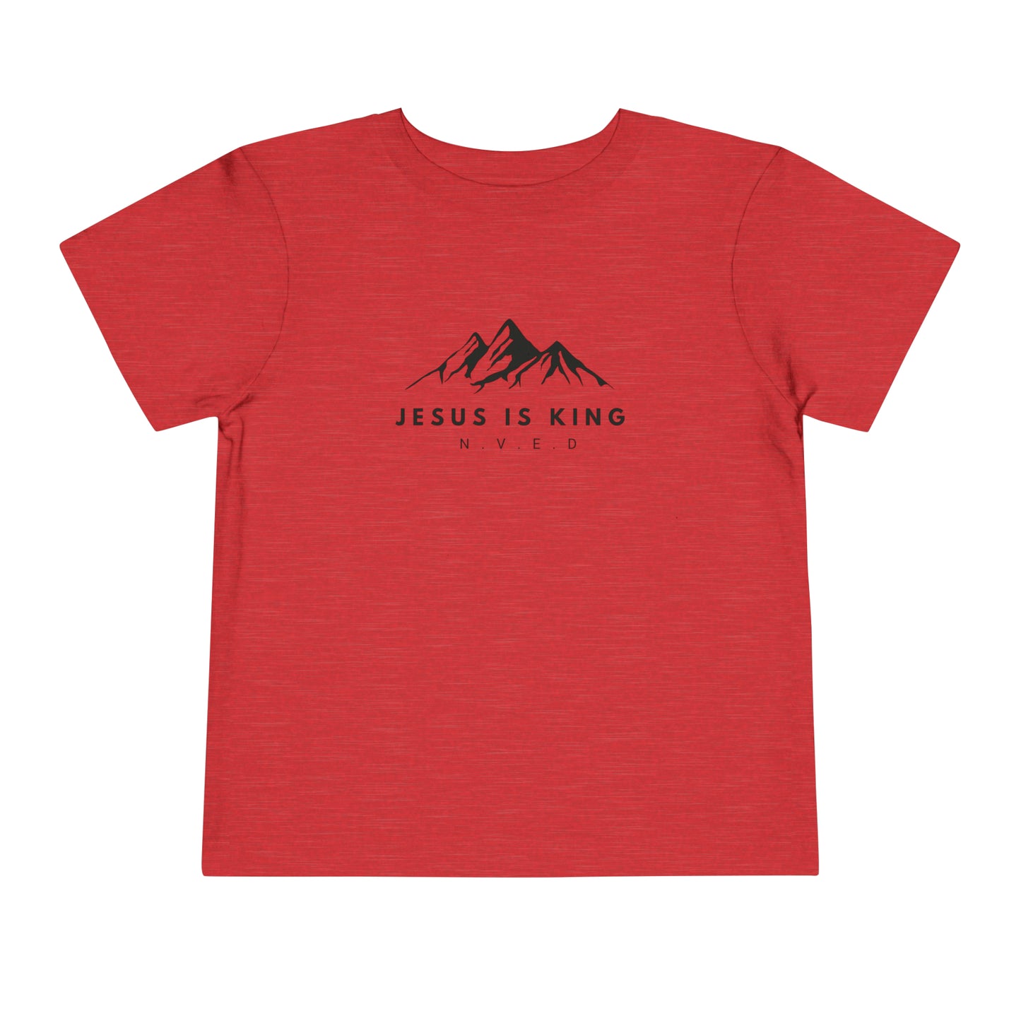 Toddler Short Sleeve T-Shirt, Cotton, Jesus Is King, Crew neck T-shirt, Matching family T-shirt, Christian faith, and love