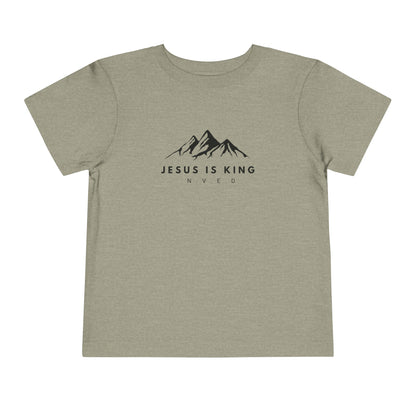 Toddler Short Sleeve T-Shirt, Cotton, Jesus Is King, Crew neck T-shirt, Matching family T-shirt, Christian faith, and love