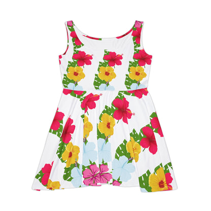 Hawaiian Floral Skater Dress Summer