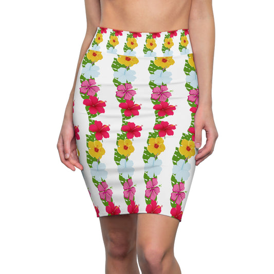 Summer Hawaiian Flowers Women's Pencil Skirt